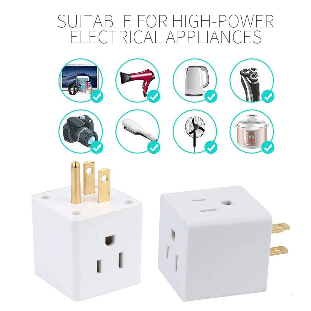 Multiple Plug Outlet Adapter, Multi Plug Outlet Extender, 3 Way Wall Outlet Expander, Small Electrical Outlet Splitter