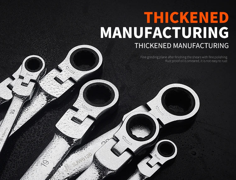 Flexible  Action Wrench Spanner Nut Tool Head  Metric Spanner Open End and Ring Wrenches Tool