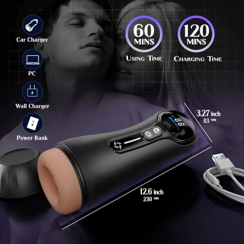 Realistic Vagina Automatic Male Sucking Masturbator  with LED Display Pocket Pussy 9 Vibration Penis Massager Adult Sex Toys 18
