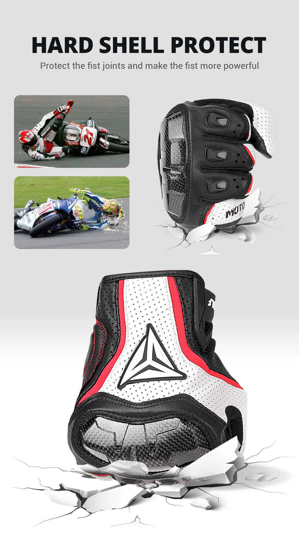 Motorcycle Racing Gloves Men Leather Gloves Summer Breathable Motorbike Guantes Moto Motocross Cycling Gloves Protective