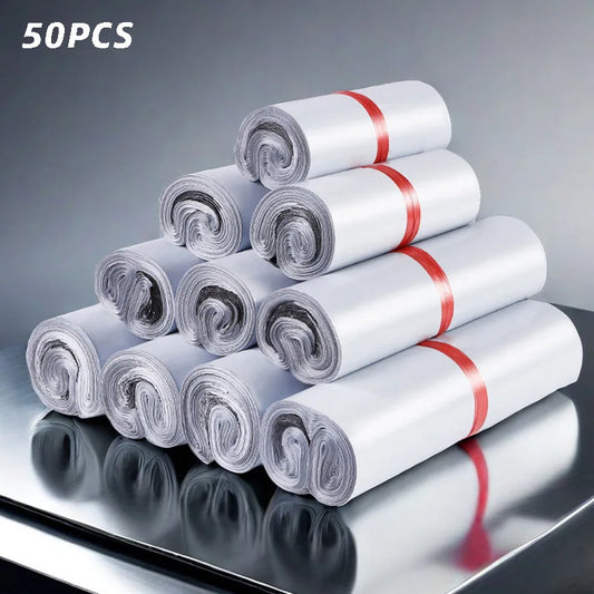 50pcs/Lots White Courier Bag Express Envelope Storage Bags Mail Bag Mailing Bags Self Adhesive Seal Plastic Packaging
