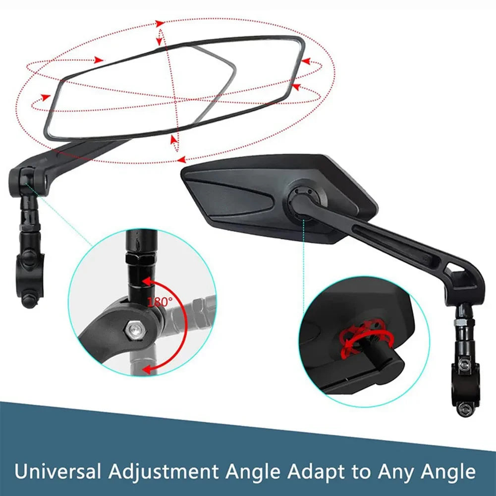Bicycle Rear View Mirror Bike Handlebar Reflector 360° Rotatable Wide Range Back Sight MTB Mountain Road Riding Safety Rearview