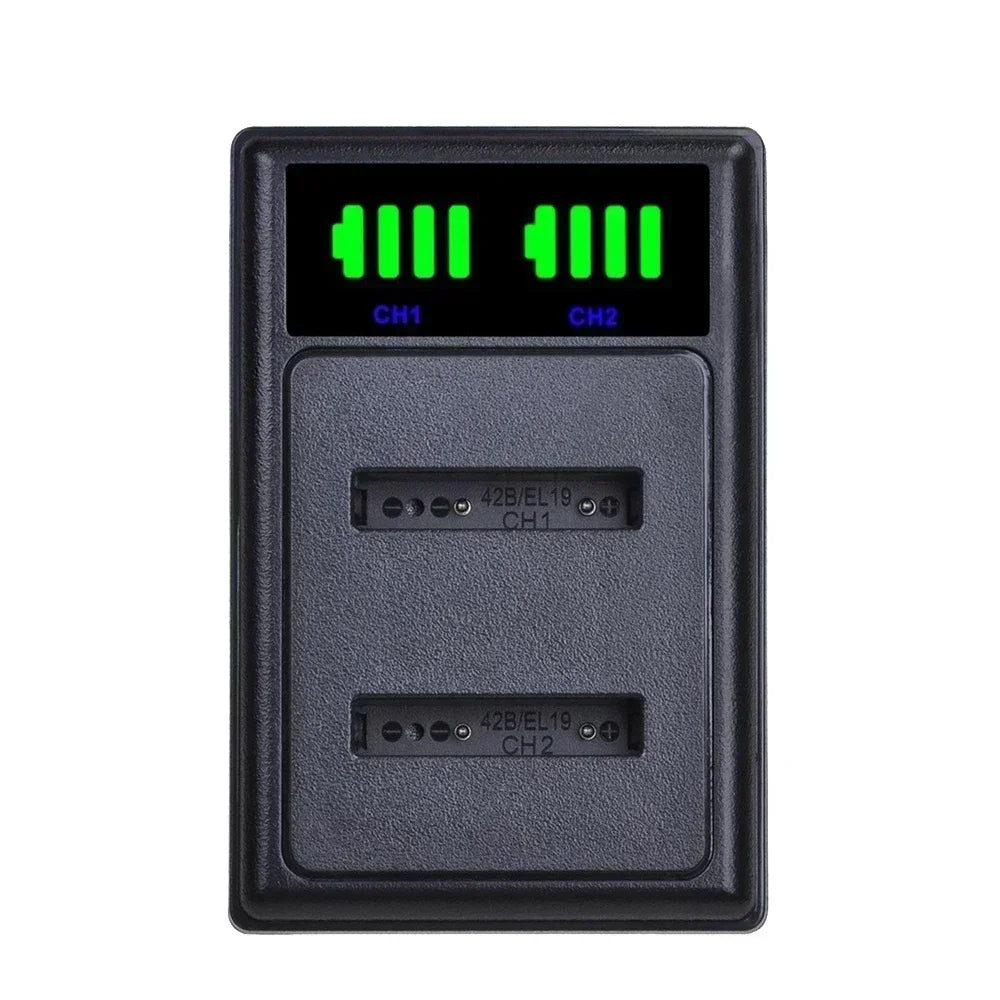 EN-EL19 ENEL19 EN EL19 Camera Battery+LED Dual Charger for Nikon Coolpix S6600 S6900 S2600 S3100 S4100 S5200 S6400 W150 Battery