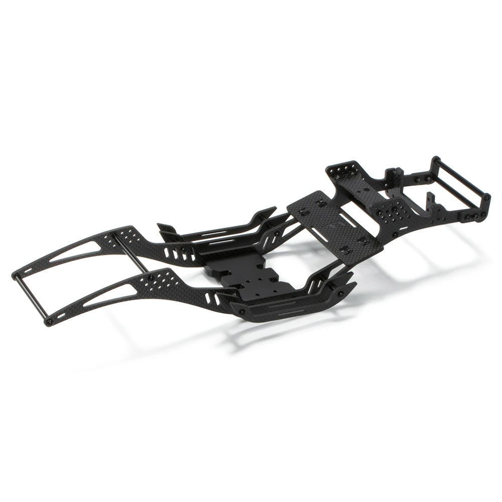 Carbon Fiber LCG Chassis Kit Cheater Rigs Frame with Delrin Skid for 1/10 RC Car Crawler SCX10 II Element Enduro Comp Builds