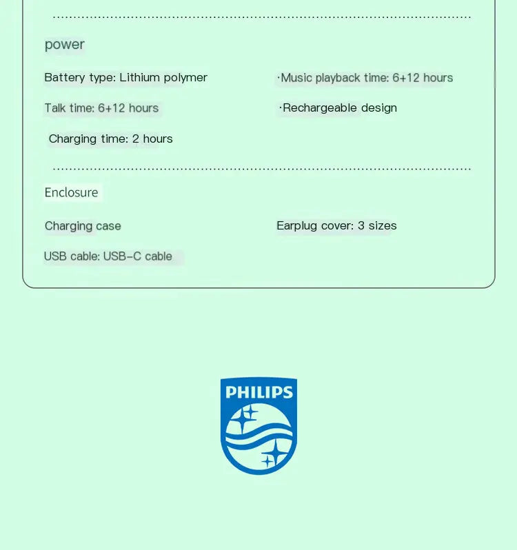 PHILIPS TAT2206 TWS Wireless Bluetooth Earphones Waterproof IPX4 SBC Sports Headset 500mAh Low Latency Gaming Headphone with Mic