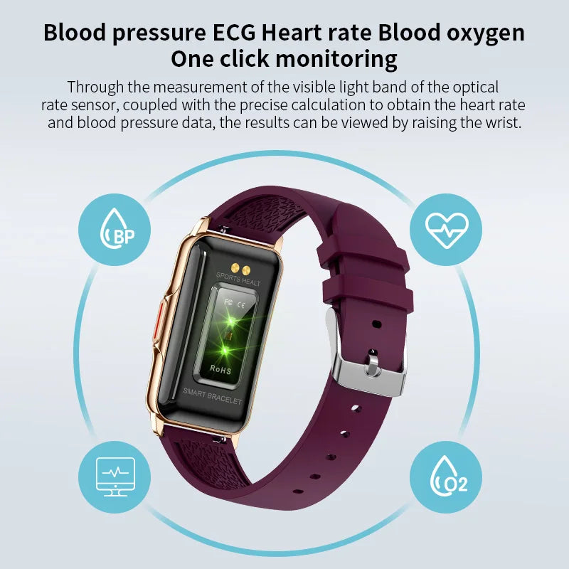 LIGE New Fashion Smart Watch Ladies Message Push Blood Pressure DIY Custom Dial Sports Bracelet Waterproof Men Smartwatch Women