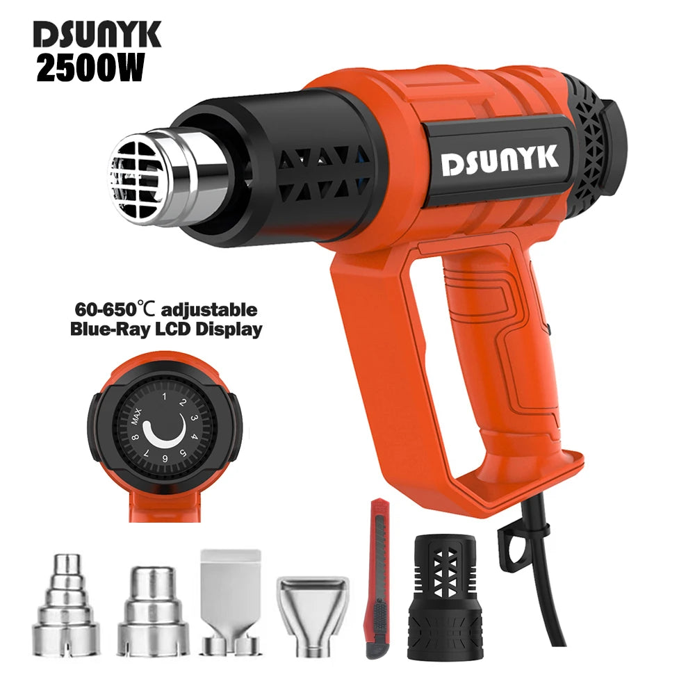 Hot Air Gun LCD Temperatures Adjustable Mini Heat Gun Thermal Blower Shrink Wrapping With Four Nozzles Construction Dryers 110V