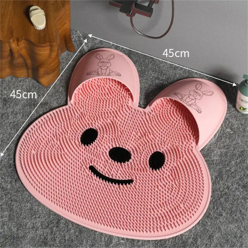 Silicone Exfoliating Back Scrubber Massage Scraper Non-Slip Bath Scrub Pad Foot Shower Brush Bathroom Tool Shower Back Scrubber