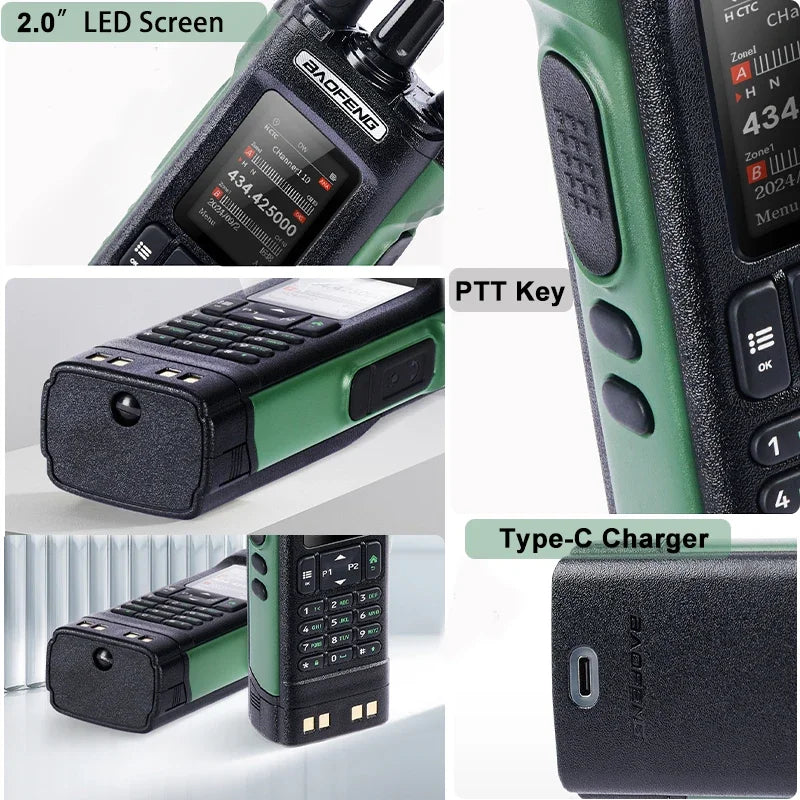 Baofeng UV 32 Walkie Talkie 10W GPS Bluetooth Programming Wireless Copy Frequency Multi Band USB-C FM AM Ham Radio Updated UV25M