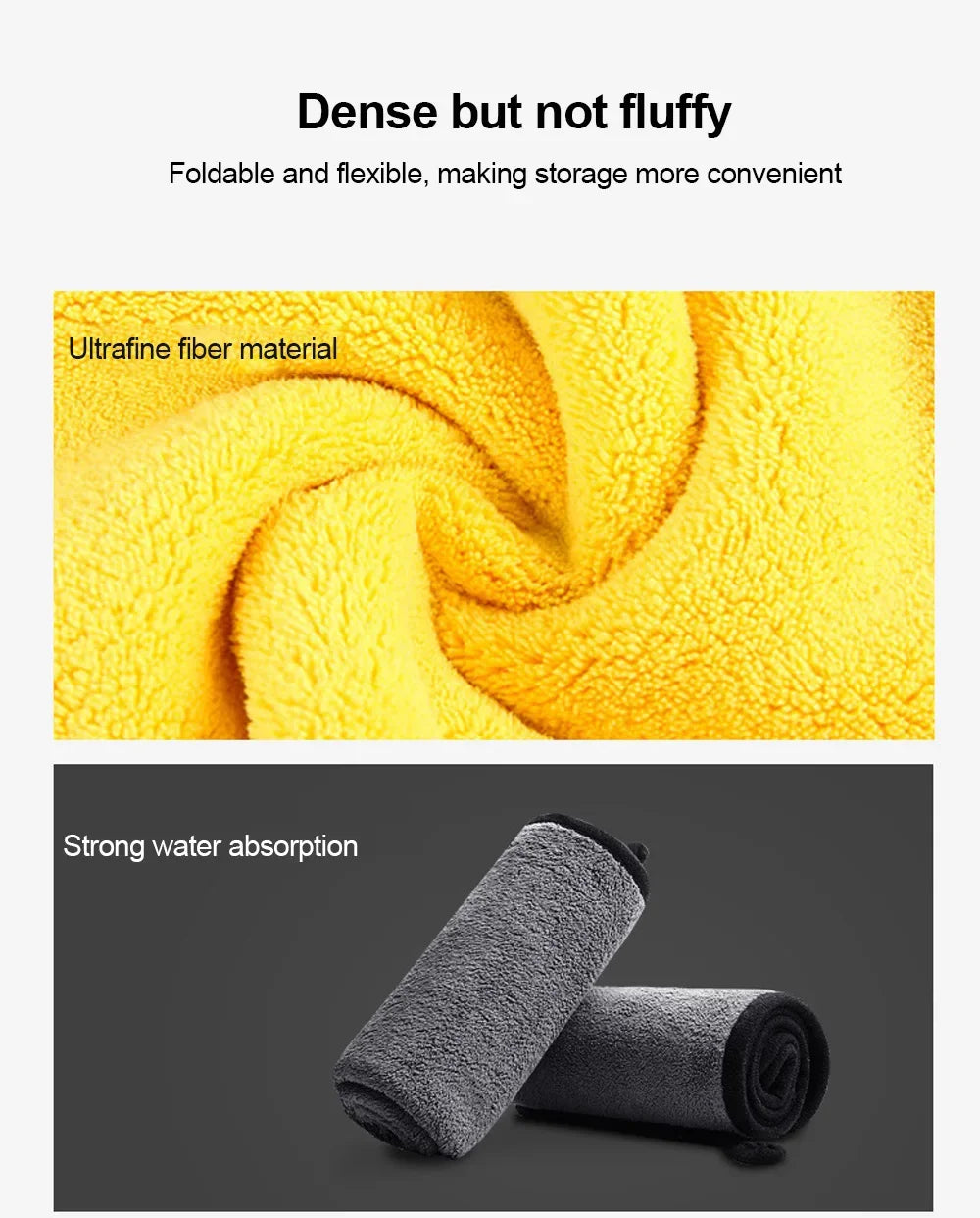 Wholesale and retail Car Wash Towels Cleaning Cloth Absorbent Dry Cloth General Purpose Microfiber Towel Thickened Yellow