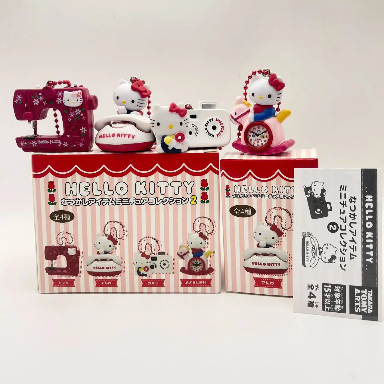 Hot Takara Tomy Second Installment Sanrio Hello Kitty'S 50th Anniversary Retro Small Items Nostalgic Pendants Camera Alarm Clock