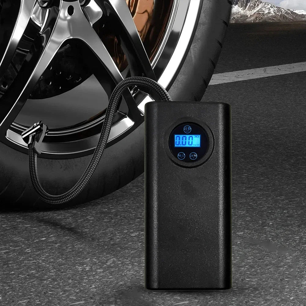 Electric Air Compressor Rechargeable High Precision Car Tyre Inflator LCD Display Portable Air Pump for Car Motorcycle Bike Ball