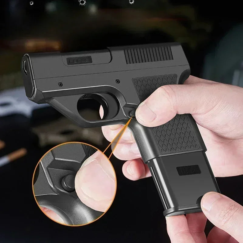 2025 New Clip Gun Butane Gas Lighter Three Capacity Cigarette Holder Windproof Blue Flame Lighter Men's Gift Smoke Accessories