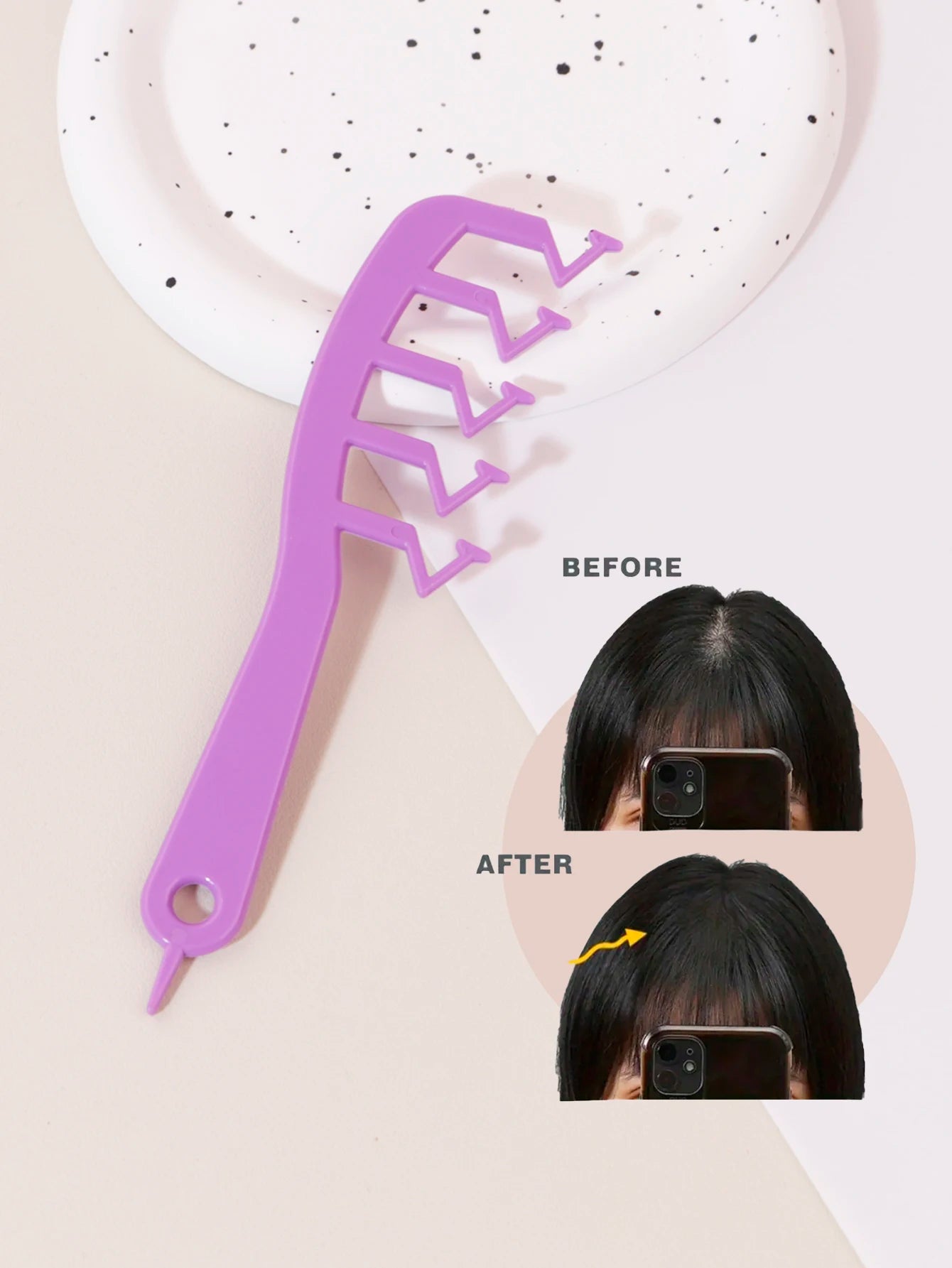 1PCS hair styling, fluffy root comb, V-shaped hair comb, curly hair line comb, hair slit covering brush hair