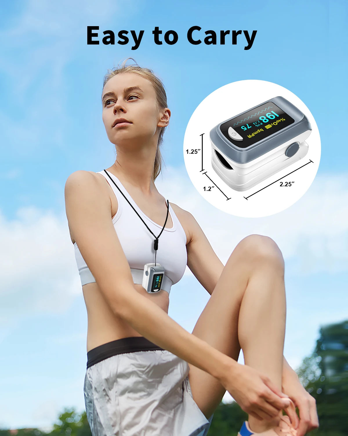 HealthTree Finger Pulse Oximeter SPO2 PR PI RR Blood Oxygen Saturation Meter Heart Rate Monitor OLED Oximetro De Dedo