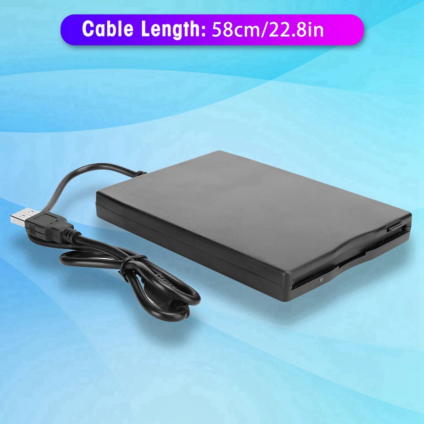 3.5 Inch External Floppy Disk Drive, Portable USB 3.0 Type-C 1.44MB FDD Disk Reader for PC Laptop Desktop Windows 10/8/7/SE
