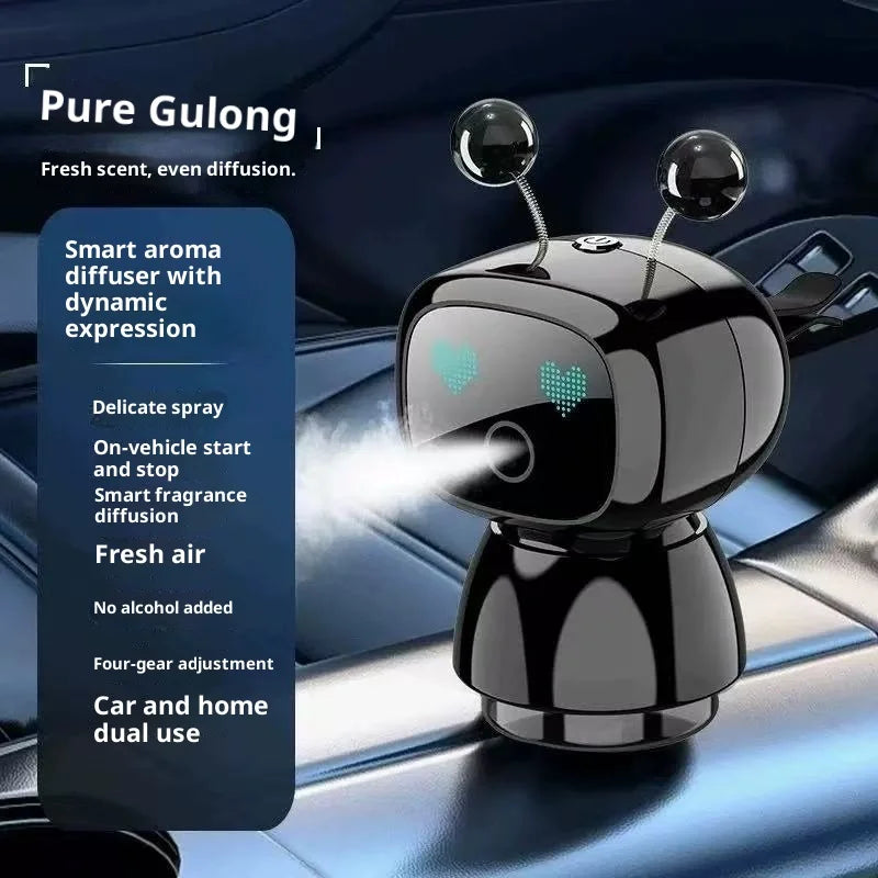 Creative Car Smart Aromatherapy Diffuser - Robot-shaped Aromatherapy Ornament, Air Freshener with Long-lasting Light Fragrance