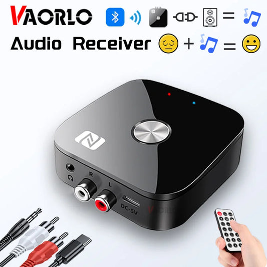 Bluetooth5.3 Wireless Adapter USB/RCA/3.5mmAUX Audio Receiver NFC Connection With Remote Control For Car Kit Speakers Headset