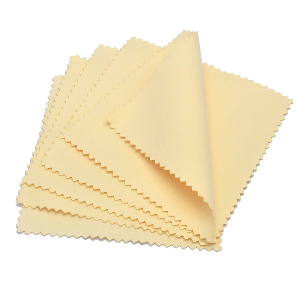 60mm 80mm 100mm Jewelry Polishing Cloth Double-Sided Cleaning Cloth for Gold Silver Jewelry Tools 10-30Pcs