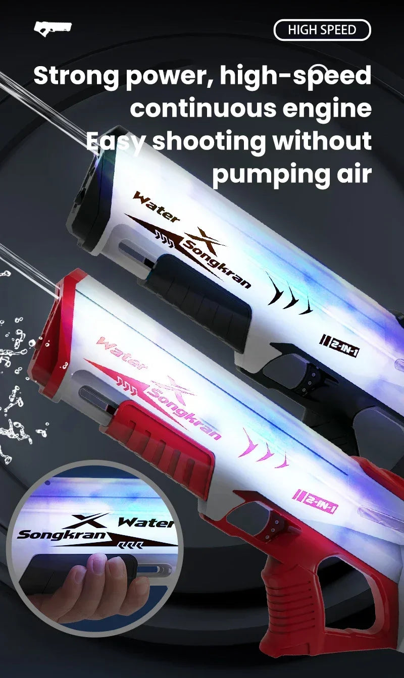 New Fully Automatic Continuous Firing Water Gun Summer Electric Toy Gun Laser Cool Large Capacity Water Shooting Water Gun Toy