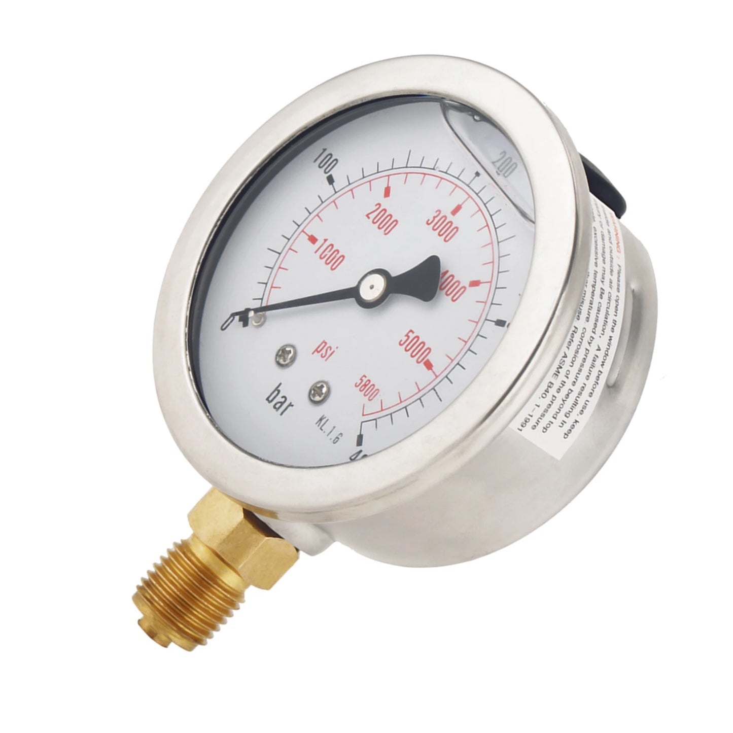 0‑400BAR 0‑5800PSI G1/4 68mm  Hydraulic Pressure Gauge Meter Air Pressure Gauge Hydraulic Gauge Hydraulic Pressure Gauge