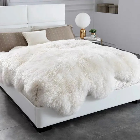 Natural Australia White Wool Comforters Real Sheepskin Mattress Bedroom Blankets For Bedding 2022 Winter