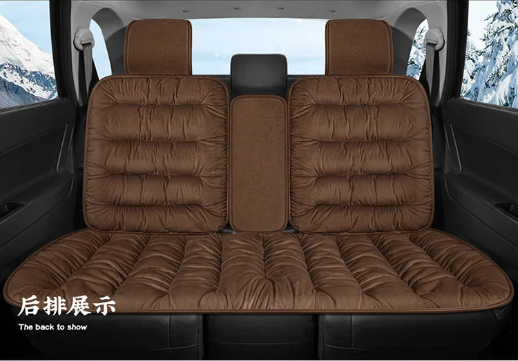 New car seat cushion single piece backless, autumn and winter universal plush anti slip cushion, warm pad three piece set