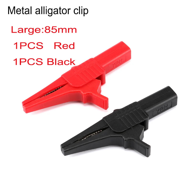 Alligator Clips wire Metal Connector DIY Clips Test Probe Black Red Color  Cableinsulated clamp testing Clamp Jumper Line