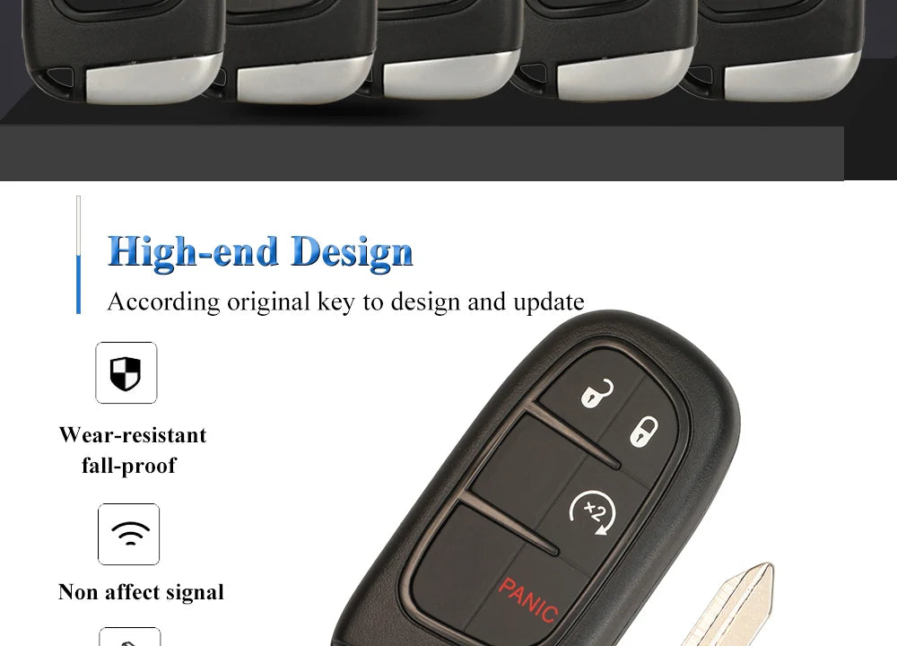 jingyuqin GQ4-54T ID46 Remote Pickup Car Key For Dodge Ram 1500 2500 3500 2014 2015 2016 2017 2018 Keyless FOB 433Mhz 2/3/4/5 BT