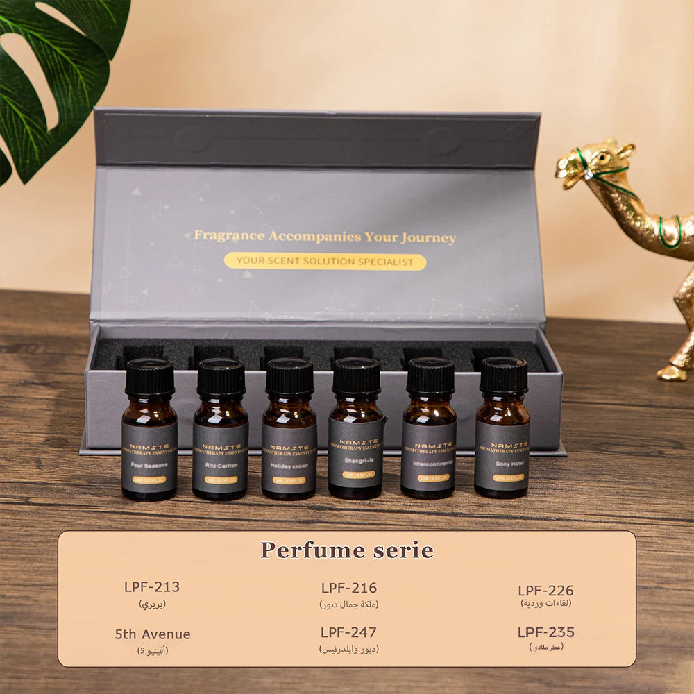 NAMSTE Car Air Freshener Luxury 6-Pack 10ML Diffuser Flavoring Premium Hotel Collection Fragrance Oils Car Aromatherapy Machine