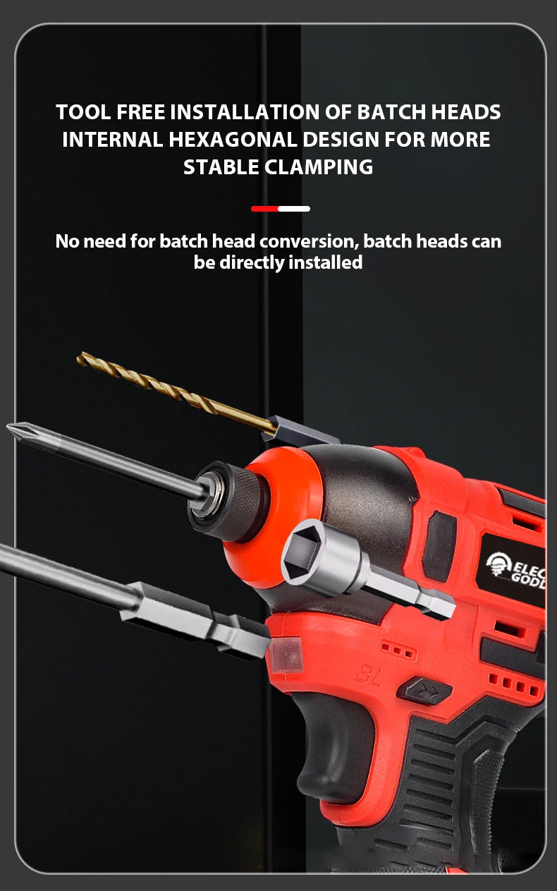 Electric Goddess Brushless Electric Screwdriver with 18V Lithium Battery Cordless Drill Screw 1500mAh  Rechargeable Power Tools