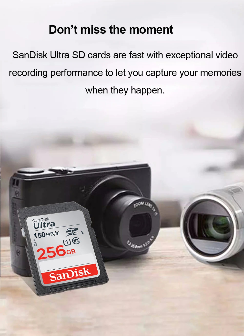 SanDisk SD Card for Camera 100M-200M/s 256GB 128GB 64GB 32GB Memory Card U3 U1 4K Flash Card for Camera Flash Card SDXC SDHC
