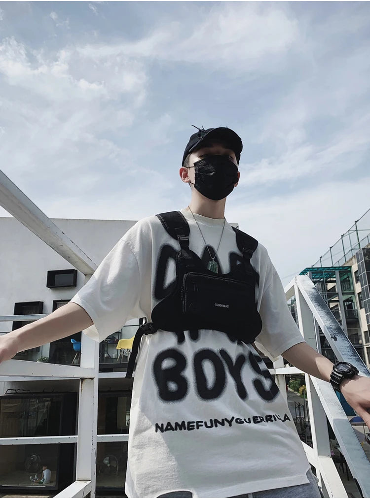 Trendy Street Men's and Women's Ches New Functional Workwear Tactical Fashion Vests Couples Running Sports Bag