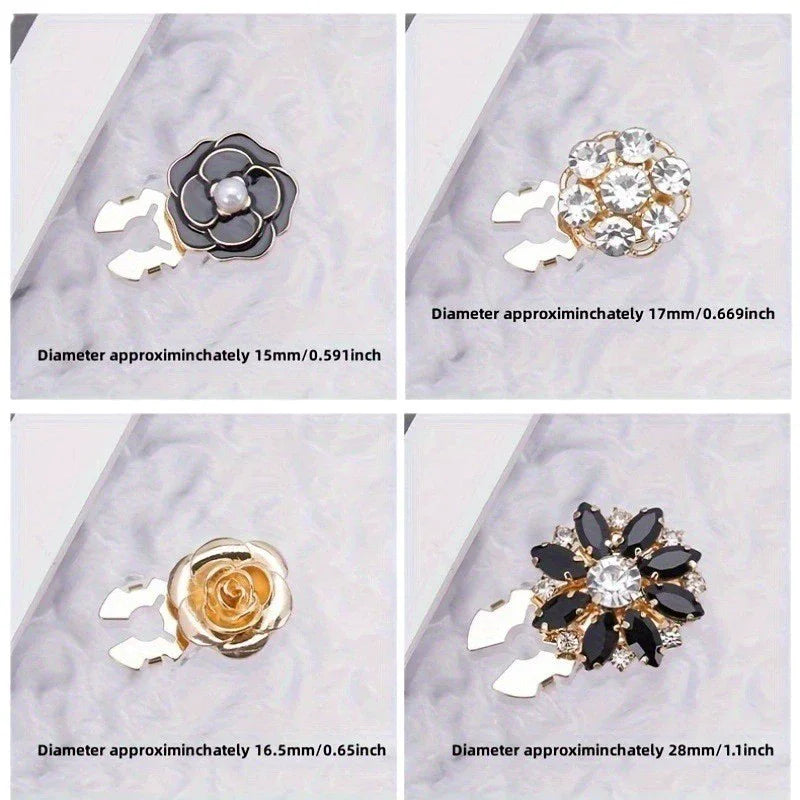 Rhinestone Button Covers, Gold Crystal Clip on Button Covers, Decorative Formal Cufflink Buttons