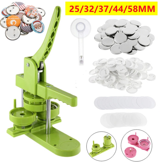 Button Badge Maker Machine DIY Pin Button Maker Press Machine Badge Punch Press with Free Button Parts&Pictures&Circle Cutter