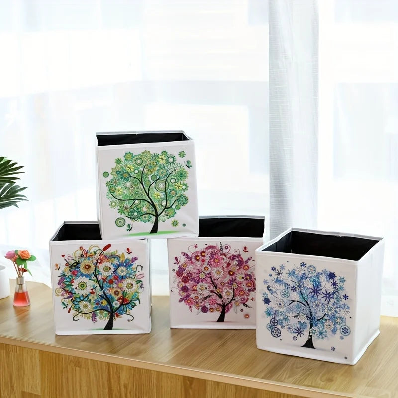 1 Piece Alloy 5D Diamond Painting Folding Storage Box for Home Closet Cabinets Bedroom Toy Clutter Organizer