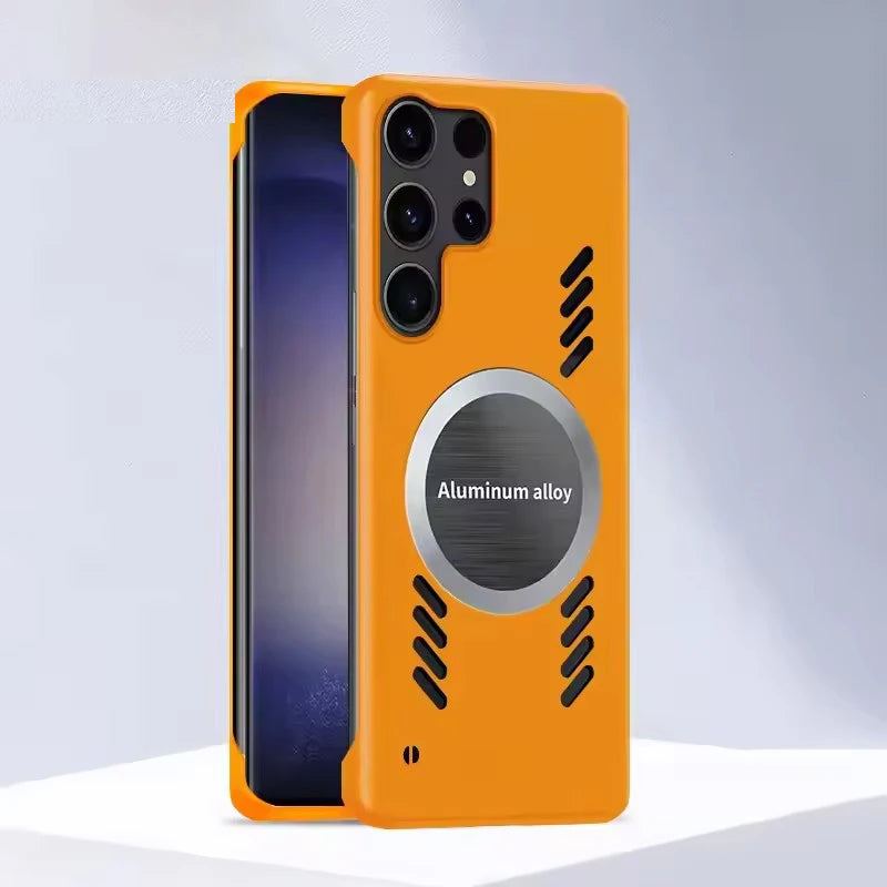 Graphene Heat Dissipation Magnetic Phone Case for Samsung S25 Edge S24 S23 S22 S21 S20 FE Plus Note 20 Ultra Frameless Cover