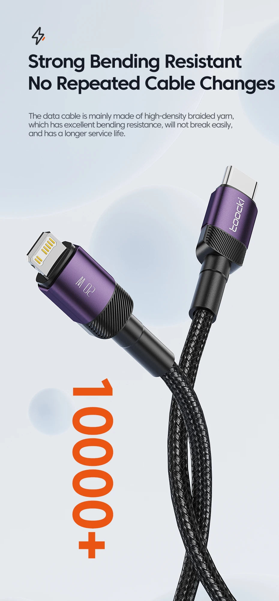 Toocki PD 20W USB C To Lightnin Cable For iPhone 15 14 13 12 11 Pro XS 8 Type C To Lightning Cable Data Wire Fast Charging Cable