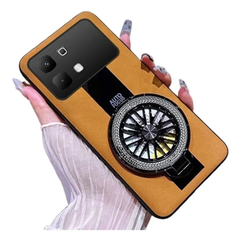 For Infinix Note 60 Pro 5G Solid color synthetic leather silicone shell with heat dissipation bracket For Infinix Note 60 Pro 5G