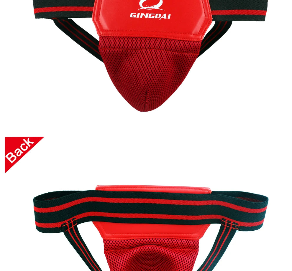 Red Black Adult Male MMA Jockstrap Boxing Sanda Groin Guards Taekwondo Training Crotch Protector Kick Boxing Protection Guard