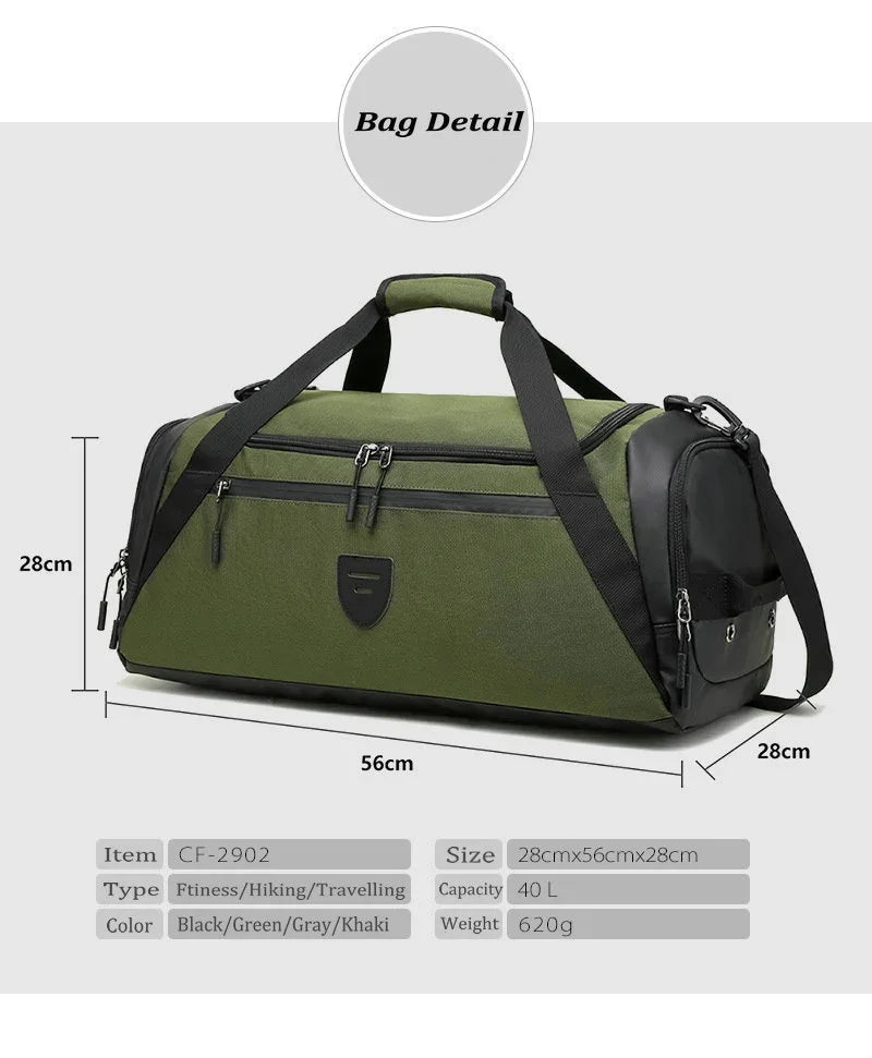 40L Sport Fitness Bag Dry Wet Separation Gym Bags for Men Women Outdoor Hiking Camping Travelling Yoga Fitness Bags
