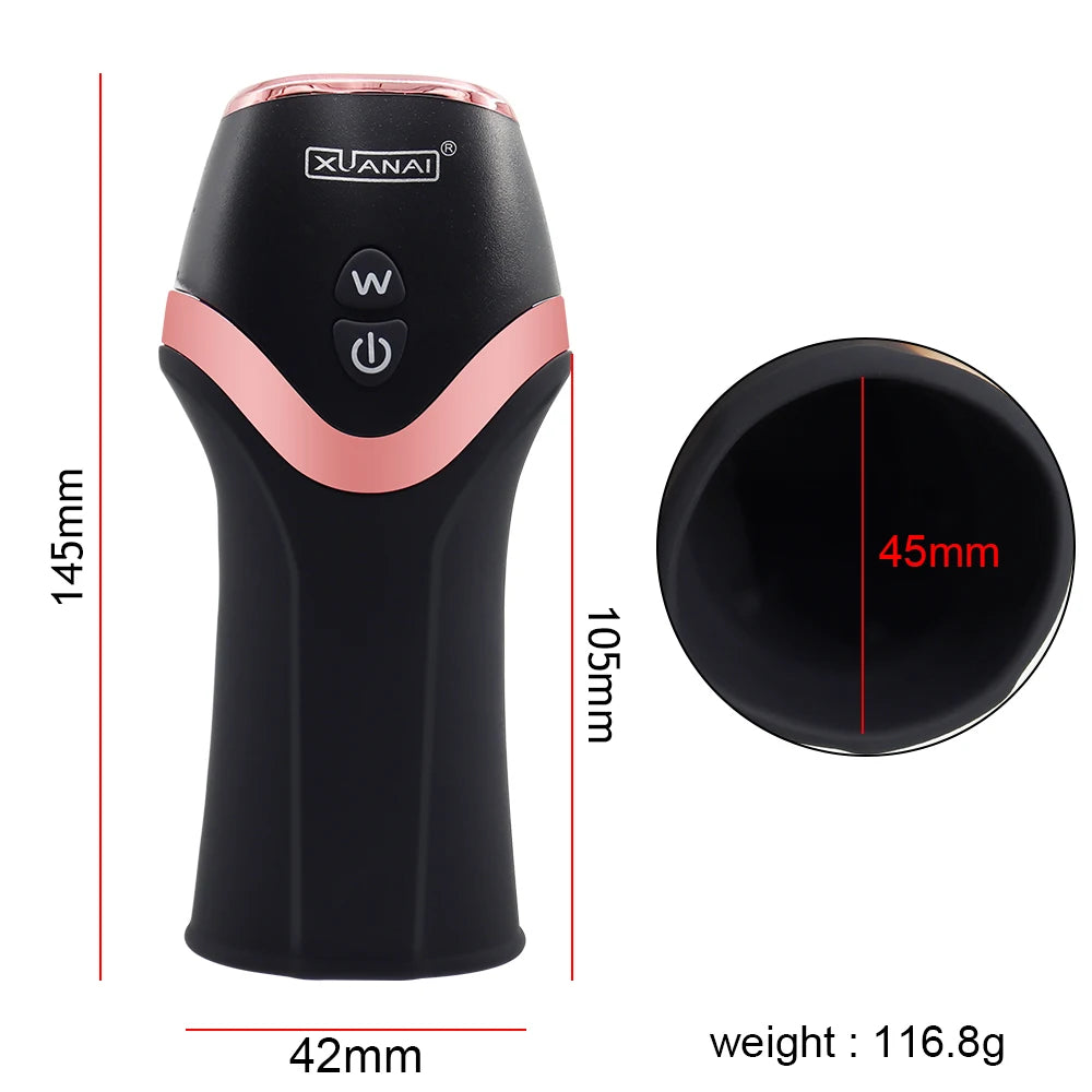 Male Sexy Penis Pump Vibrator Penis Delay 12 Speed Male Masturbator Trainer Automatic Glans Stimulation Exercise Oral Sex Toy