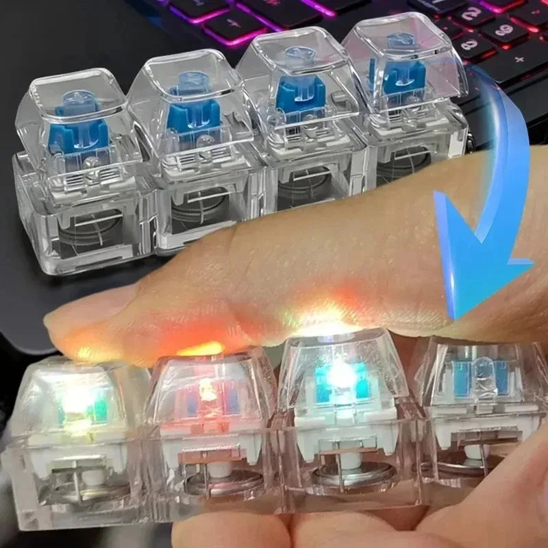 Light Up Keyboard Key Stress Relief Clickable LED Button Toy for Anxiety Office Desk Accessory