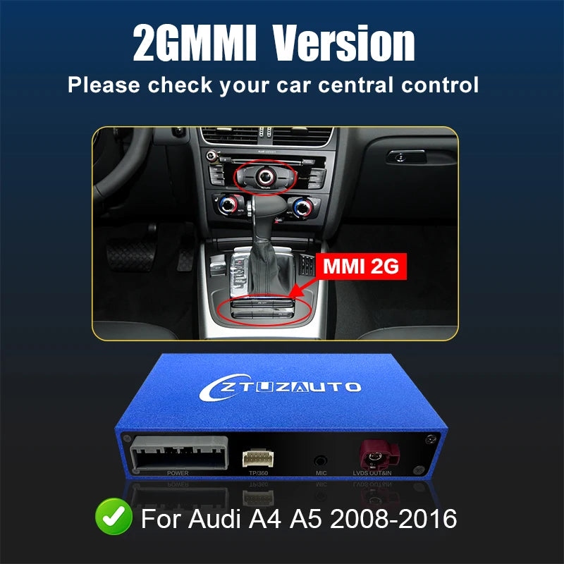 Wireless CarPlay Android Auto MMI Interface for Audi A4 B8 A5 Q5 2008-2016 with AirPlay Mirror Link Functions Reverse Camera