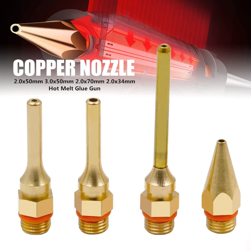 Hot Melt Glue Gun Accessories Pure Copper Nozzle Glue Gun Nozzle Anti-leakage Long Nozzle universal Adhesive Tool Mouth Sol Tool