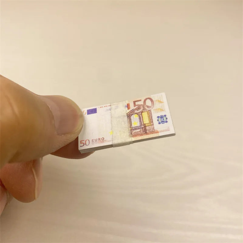 5PCS Dollar Euro Ticket Banknotes Prop Fake Money Mini Currency Banknote Model Kids Dollhouse Miniature Props Toy Floss Decorate