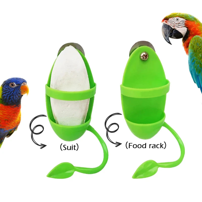 New Pet Parrot Feeder Hanging Cage Fruit Vegetable Container Feeding Cup Cuttlebone Stand Holder Pet Cage Accessories Supplies