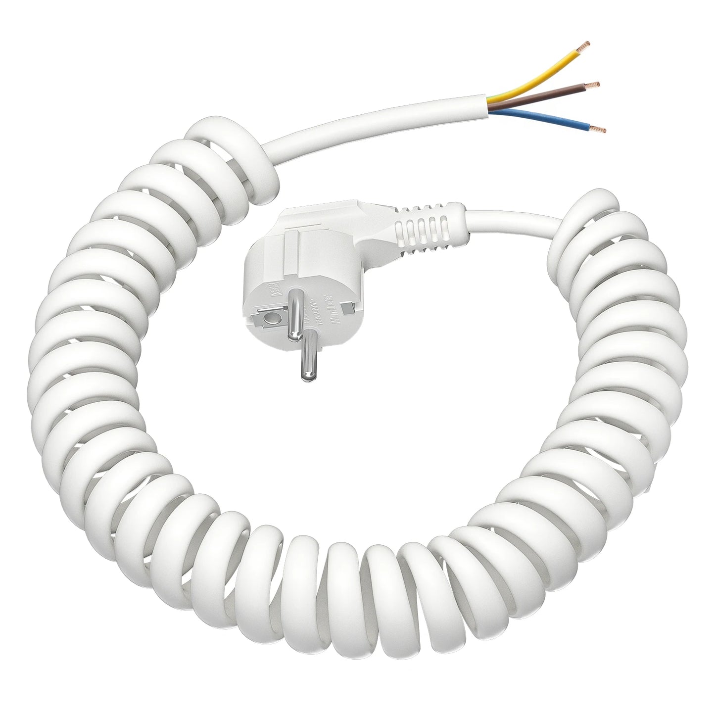 2/3/5 m Euro gauge Replaceable coil cable 250V 16A ground contact male plug end 6cm extension cord for electrical appliances