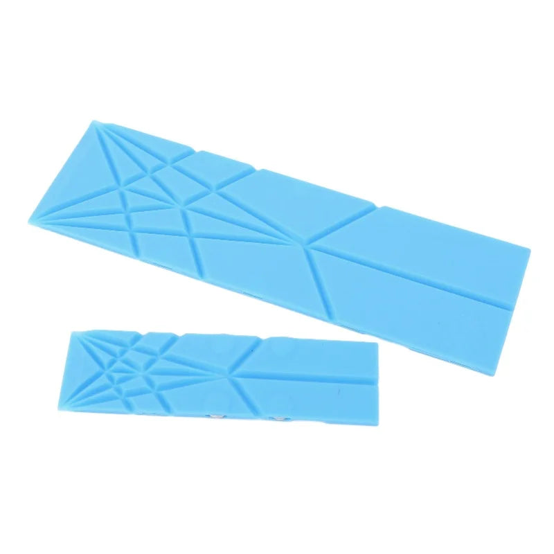 2Pcs 3 In 1 Measuring Spoons Polygons Flat Folding Multifunction Folds For Baby Complementary Food Kitchen Gadget Green