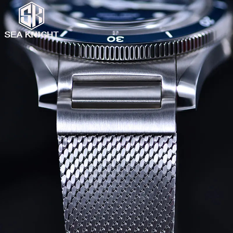 SEA KNIGHT Men Diving Watch 200M Waterproof C3 Luminous 316L Steel Mesh Belt Sapphire Crystal NH35A Automatic Mechanical Watch
